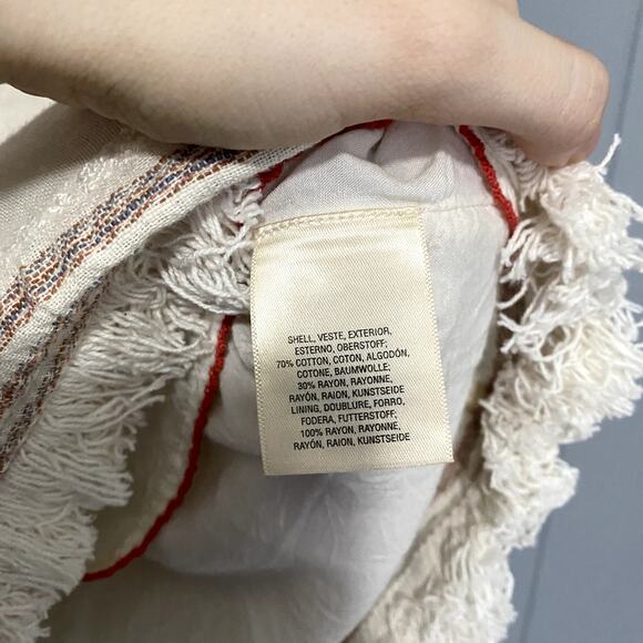 Anthropologie Holding Horses Avery Cream Striped Boho Wrap Mini Skirt 8 - Picture 4 of 10